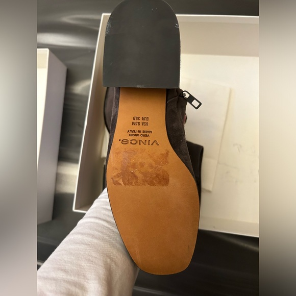 Vince Ostend Pewter Suede Booties 5.5 - Picture 3 of 4